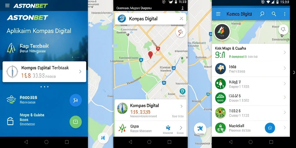 Tampilan antarmuka utama ASTONBET dengan fungsi kompas digital yang jelas.