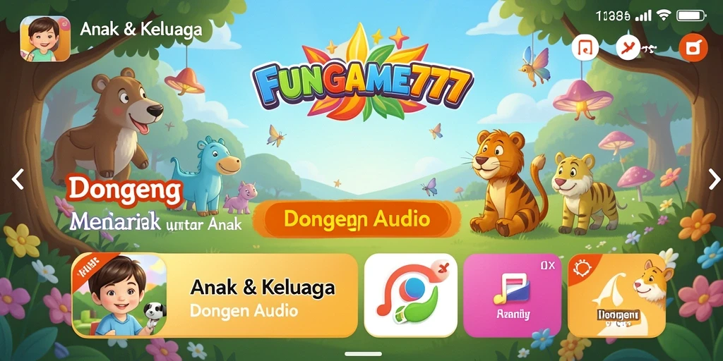 Antarmuka menarik FUNGAME777 untuk pengalaman Dongeng Audio.
