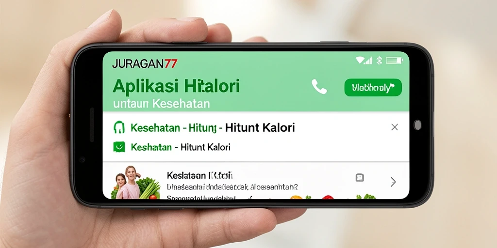 Antarmuka aplikasi JURAGAN77 untuk menghitung kalori dengan mudah.