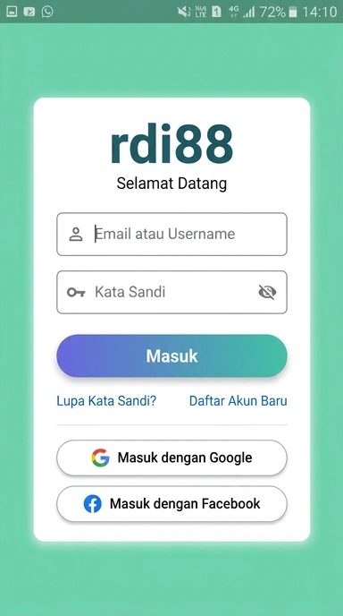 Tampilan halaman login rdi88